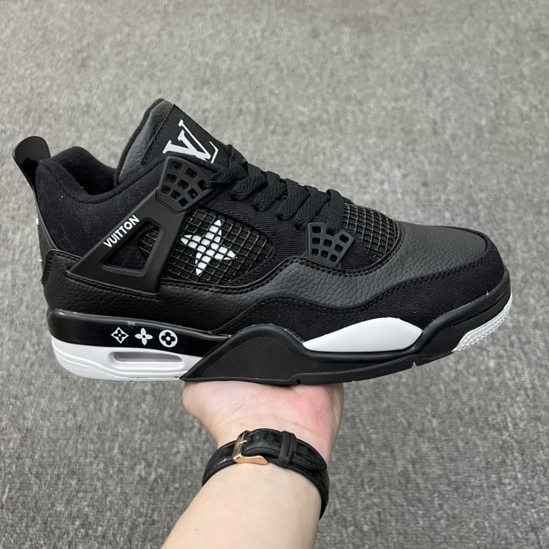 Women's Running weapon Air Jordan 4 Louis Vuitton x Black Shoes 070 Women's Running weapon Air Jordan 4 Louis Vuitton x Black Shoes 070